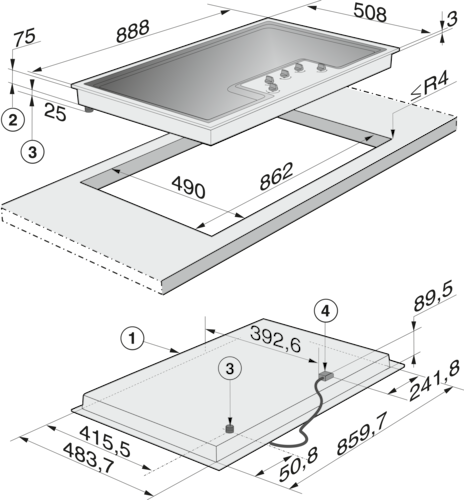 KM 2354 Gas cooktop product photo Missing translation L