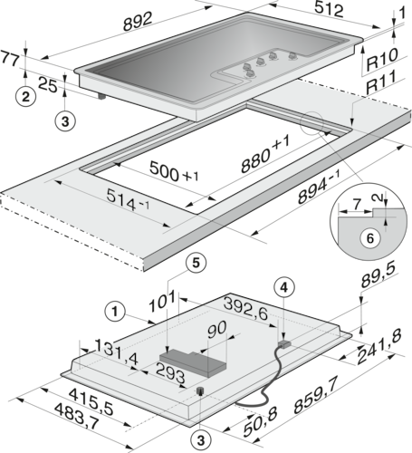 KM 2357-1 Gas cooktop product photo Missing translation L