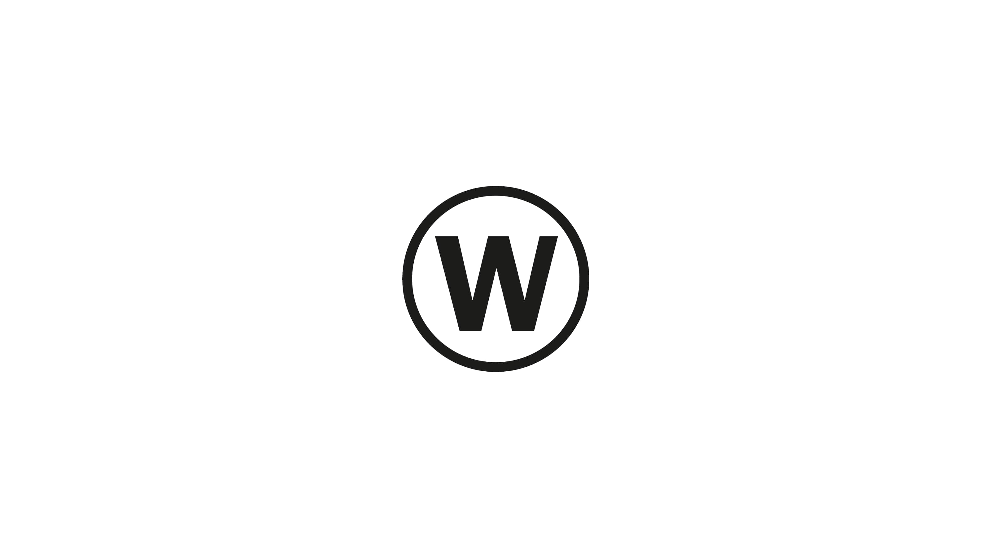 A W inside a circle