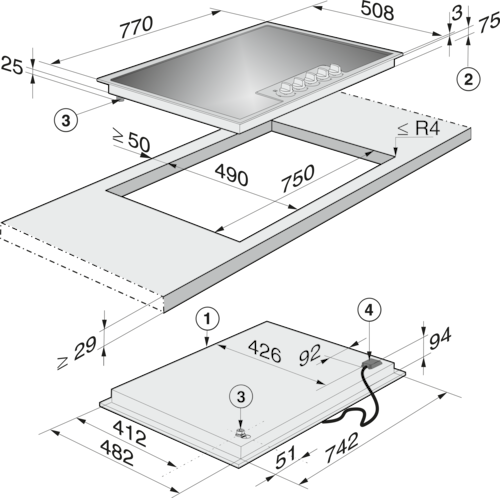 KM 2334 Gas cooktop product photo Missing translation L