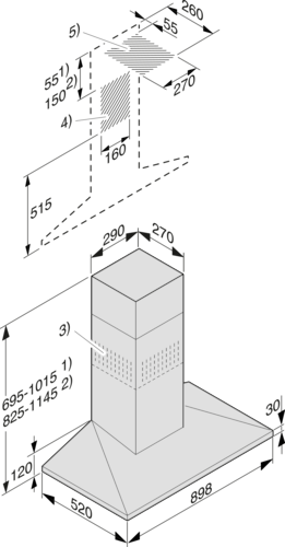 DA 399-7 Classic Wall mounted rangehood product photo Missing translation L