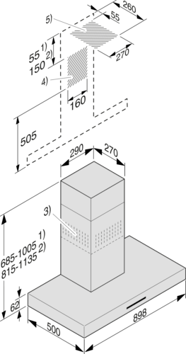 PUR 98 W Wall mounted cooker hood product photo Missing translation L