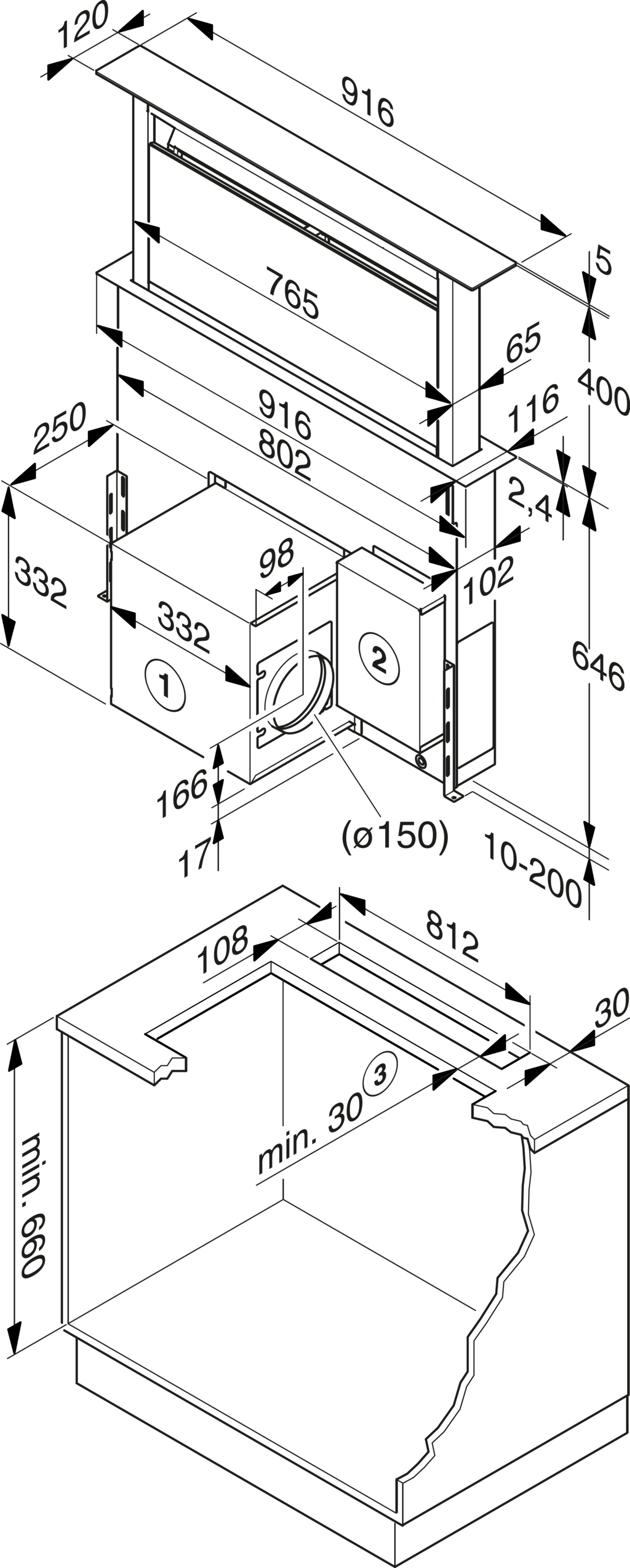 Miele DA 6890 Stainless steel Cooker hoods