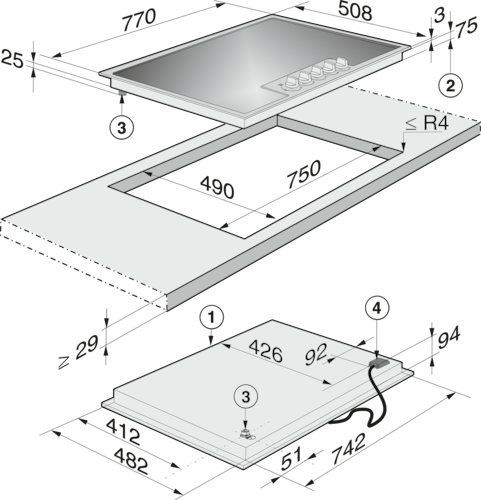 KM 2334 Gas cooktop product photo Missing translation L
