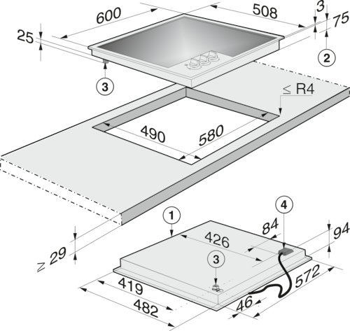 KM 2312 Gas cooktop product photo Missing translation L