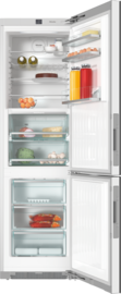 Melns XL ledusskapis ar saldētavu, FlexiLight un PerfectFresh Pro funkcijām, 2.01m augstums (KFN 29683 D) product photo
