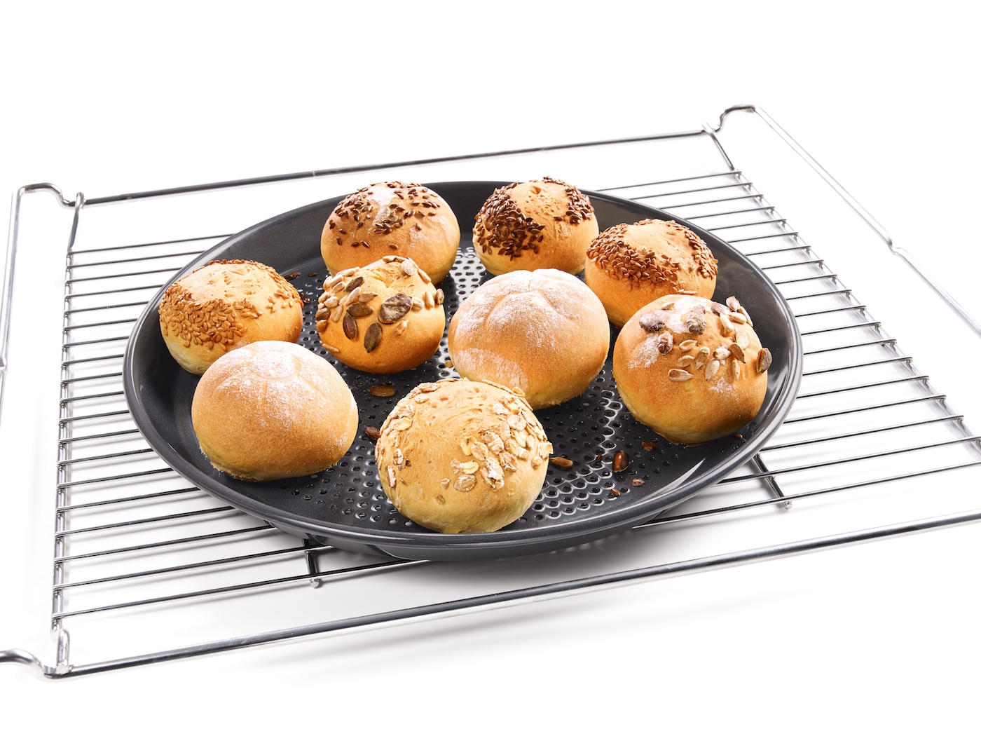 HBFP 27 Round Perforated Baking Tray product photo Back View ZOOM