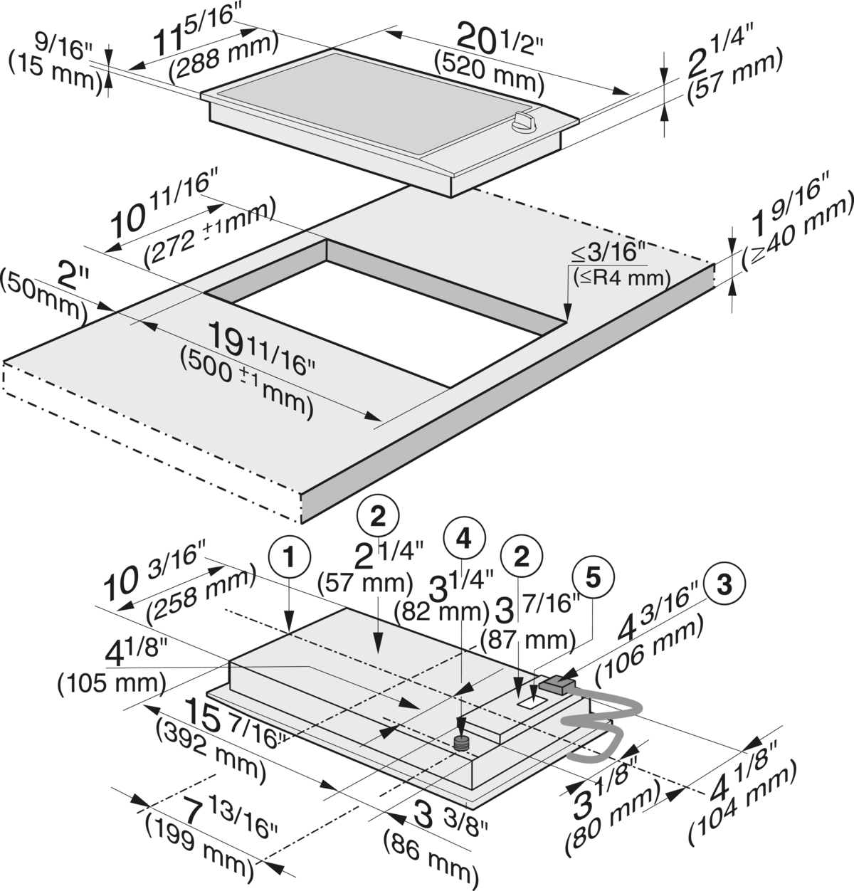 Miele CS 10111 G Stainless steel Cooktops