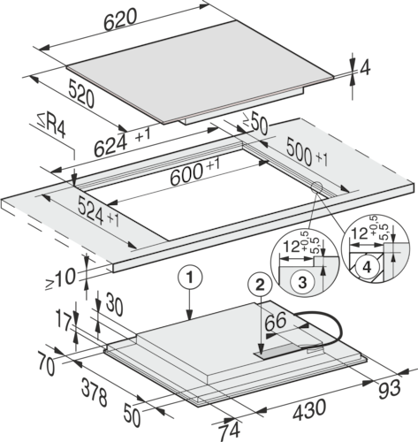 KM 7564 FL Induction cooktop product photo Missing translation L