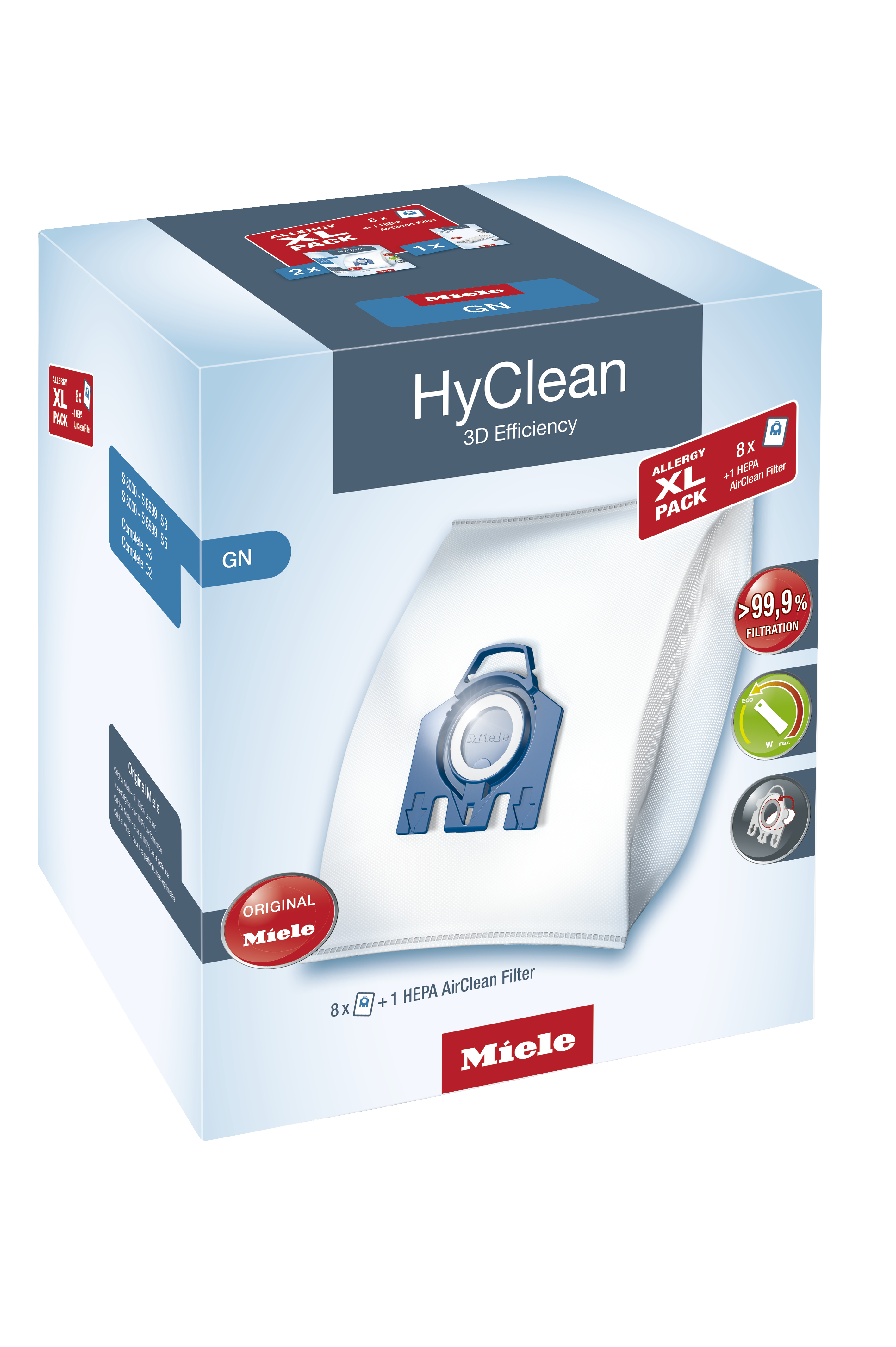 Miele Type KK IntensiveClean Plus FilterBags S142-S195-2 Pack