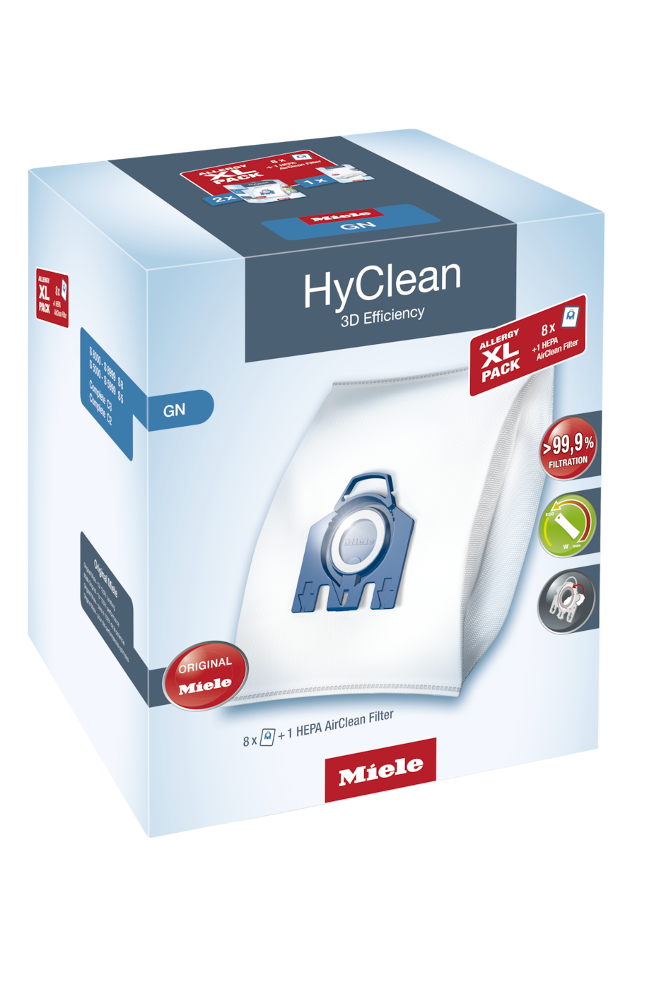 GN Allergy XL HyClean 3D - Комплект мешков-пылесборников Allergy XL Pack HyClean 3D Efficiency GN 