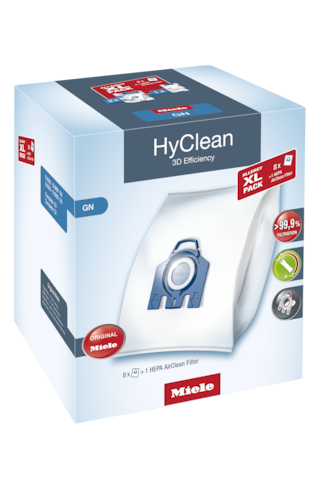 HyClean 3D Efficiency GN XL dulkių siurblio maišeliai + HEPA AirClean filtras product photo