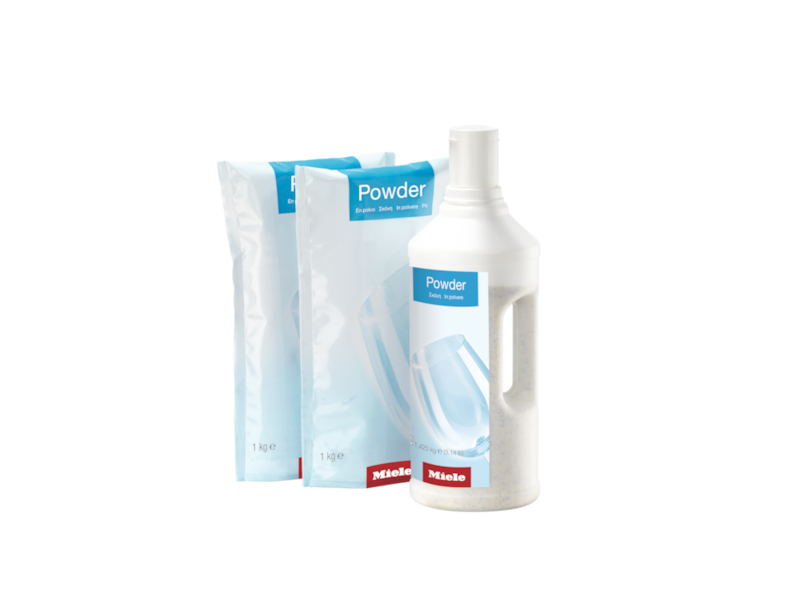 Powdered detergent dosing set