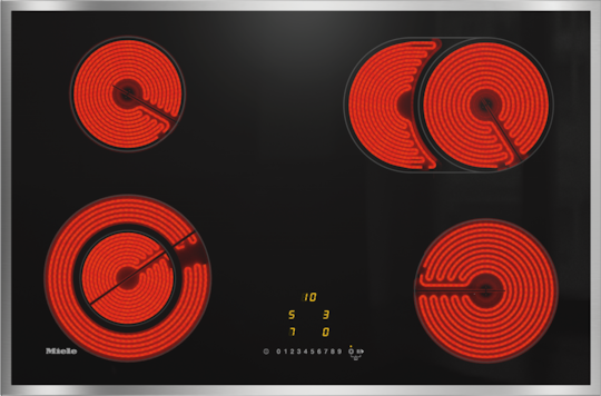 table de cuisson induction miele 5 zones km 6382 show room - bellynck et  fils