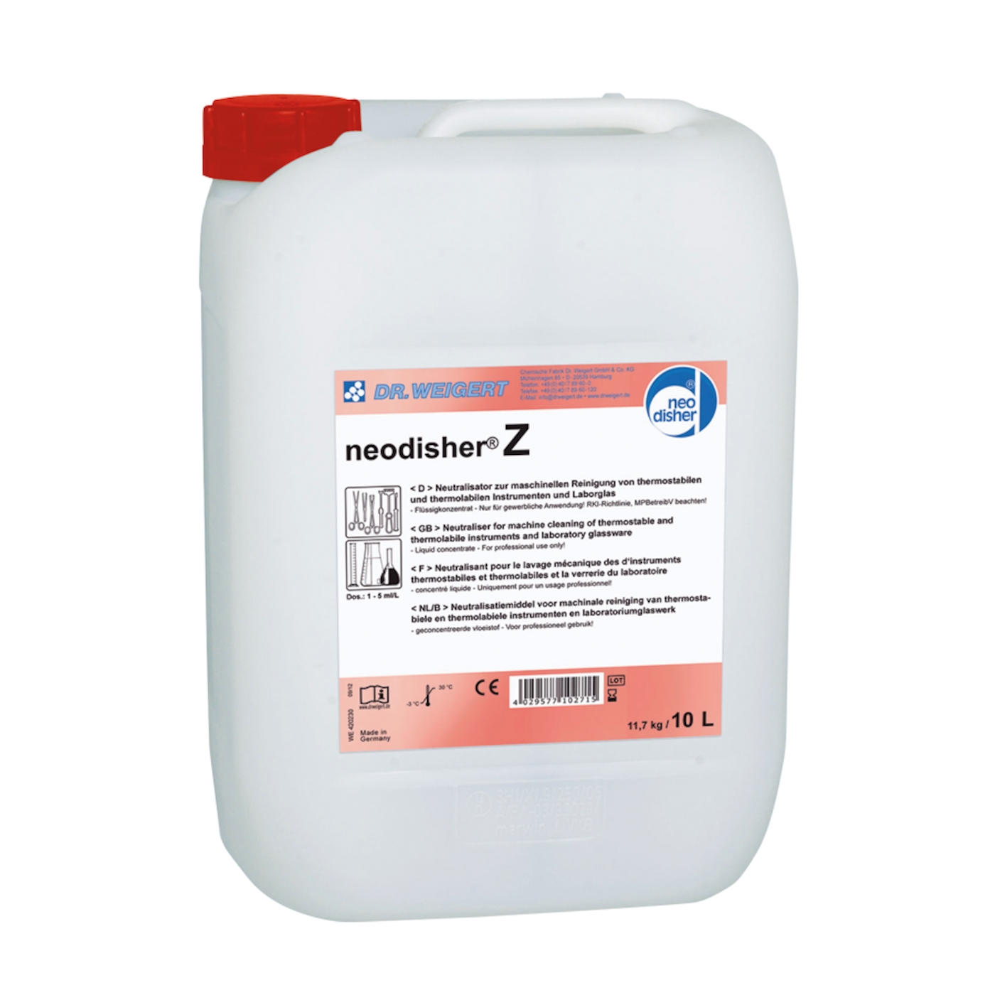 Neodisher Z à 10 Liter produktfoto Front View ZOOM