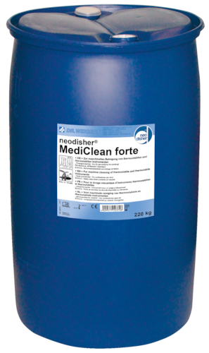 Neodisher Mediclean Forte Barrel Flydende rengøringsmiddel til rengøring af instrumenter, 200 L produktfoto Front View L