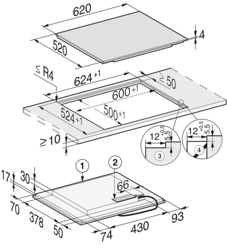KM 7464 FL Induction cooktop product photo Missing translation L