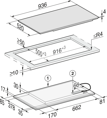 KM 7594-2 FL Induction Cooktop product photo Missing translation L
