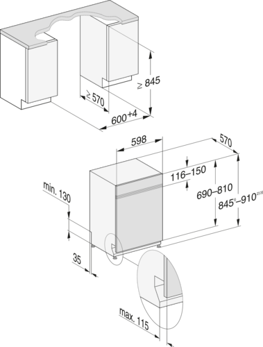 60 cm AutoDos įmontuojama balta XXL indaplovė su WiFi (G 7115 SCi) product photo View4 L