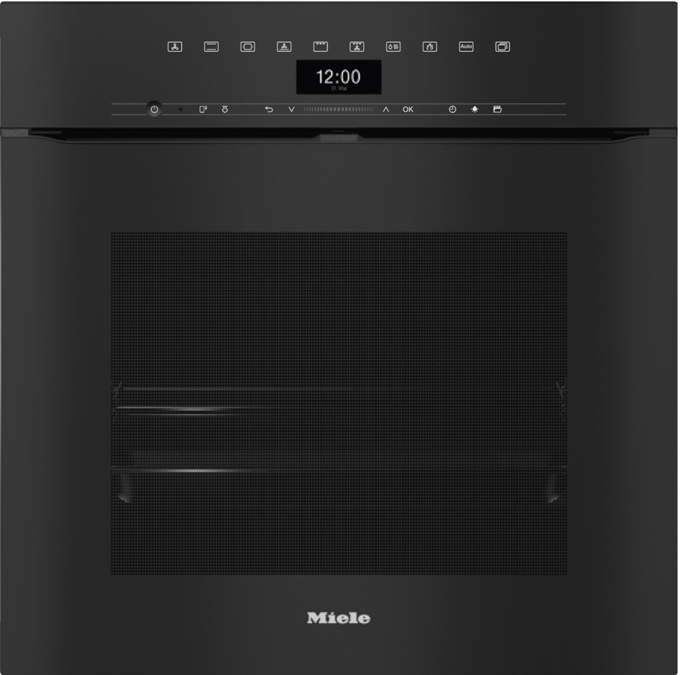 H 7464 BPX Handleless ArtLine Obsidian Black Pyrolytic oven product photo Front View ZOOM