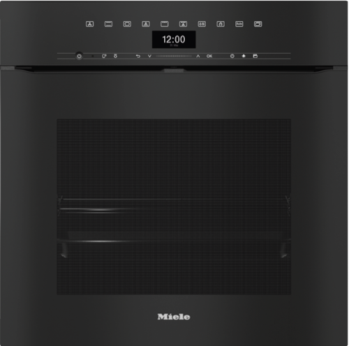 H 7464 BPX Handleless ArtLine Obsidian Black Pyrolytic oven product photo Front View L