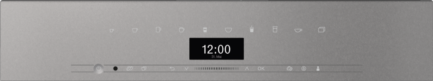 Pelēks iebūvējams kafijas automāts ar tasītes sensoru un lietotāju profiliem (CVA 7440) product photo Back View ZOOM