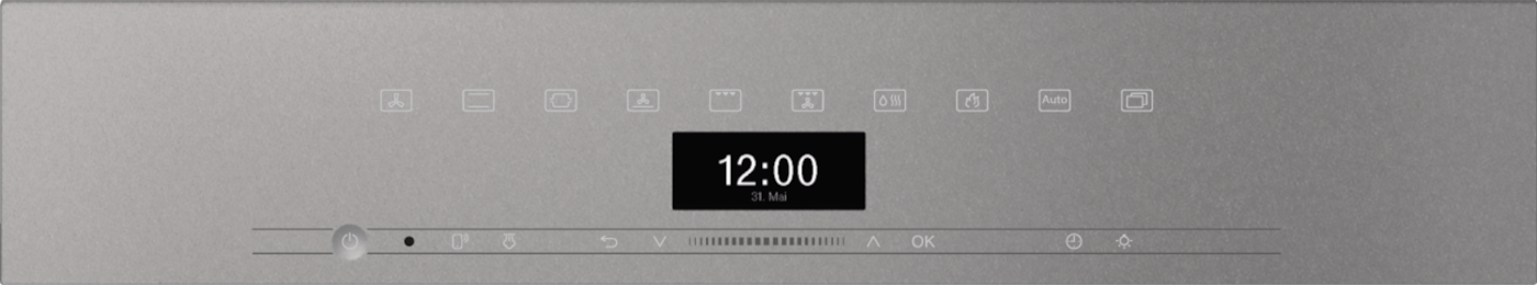 Pelēka iebūvējamā cepeškrāsns ar TasteControl funkciju un DirectSensor ekrānu (H 7464 BP) product photo Back View ZOOM