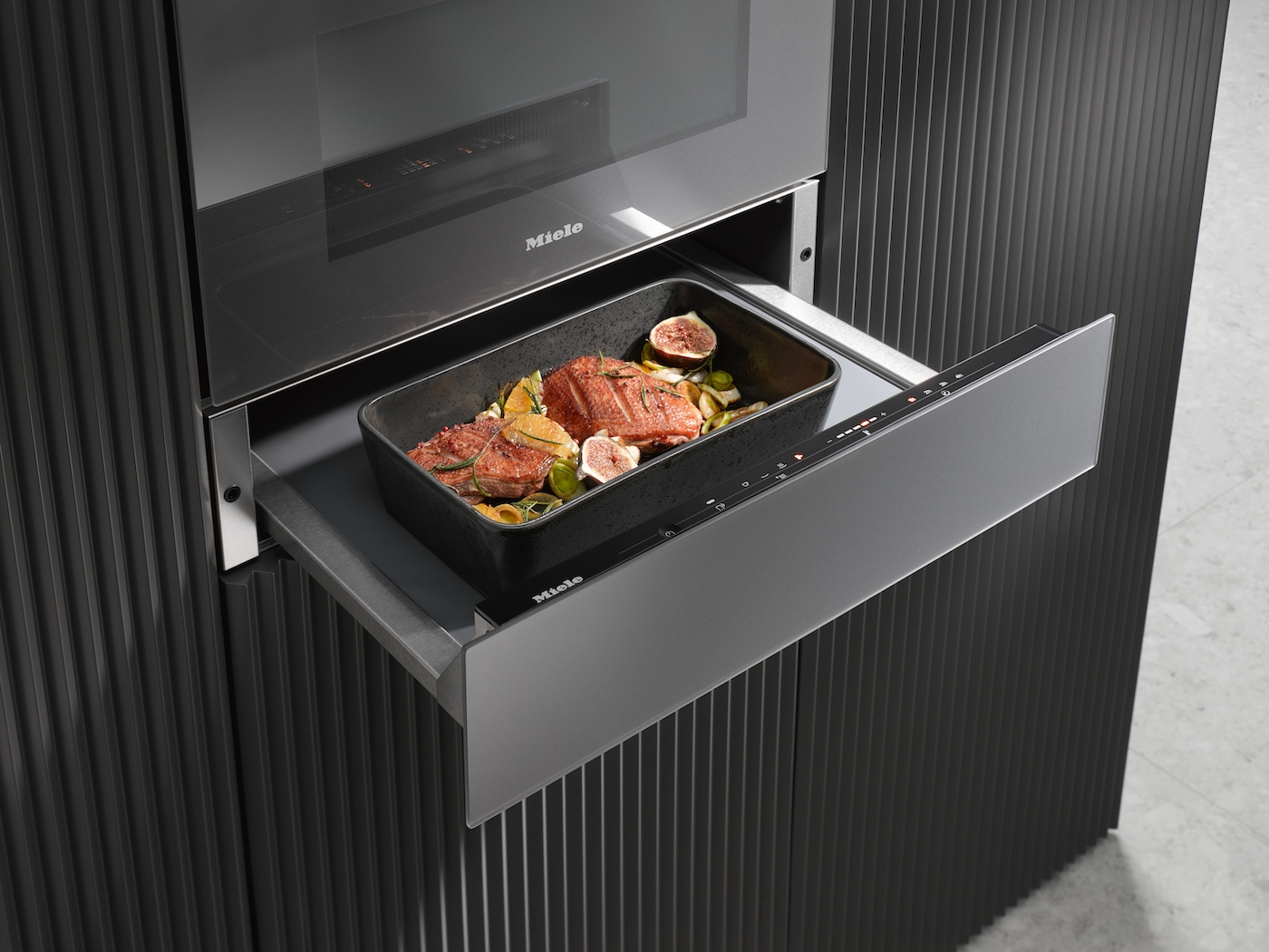 ESW 7010 Graphite Grey Gourmet Warming Drawer product photo Back View ZOOM
