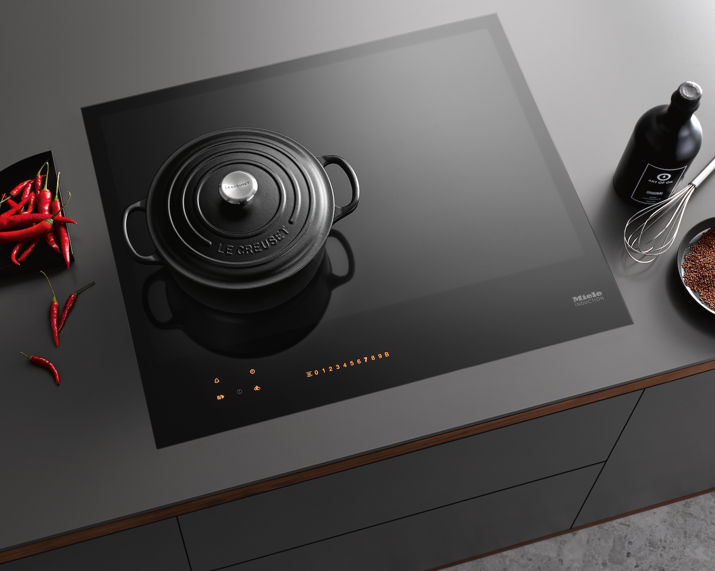 KM 7667 FL Induction Hob with Onset Controls product photo Laydowns Detail View ZOOM