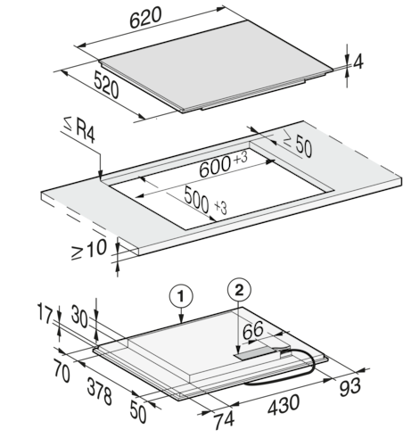 KM 7464 FL Induction cooktop product photo Missing translation L