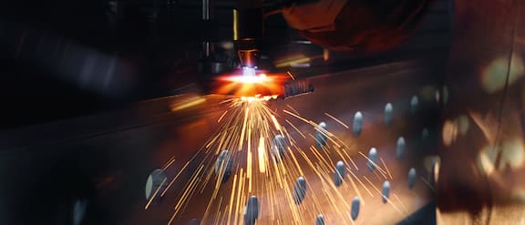 Sparks in metalworking.