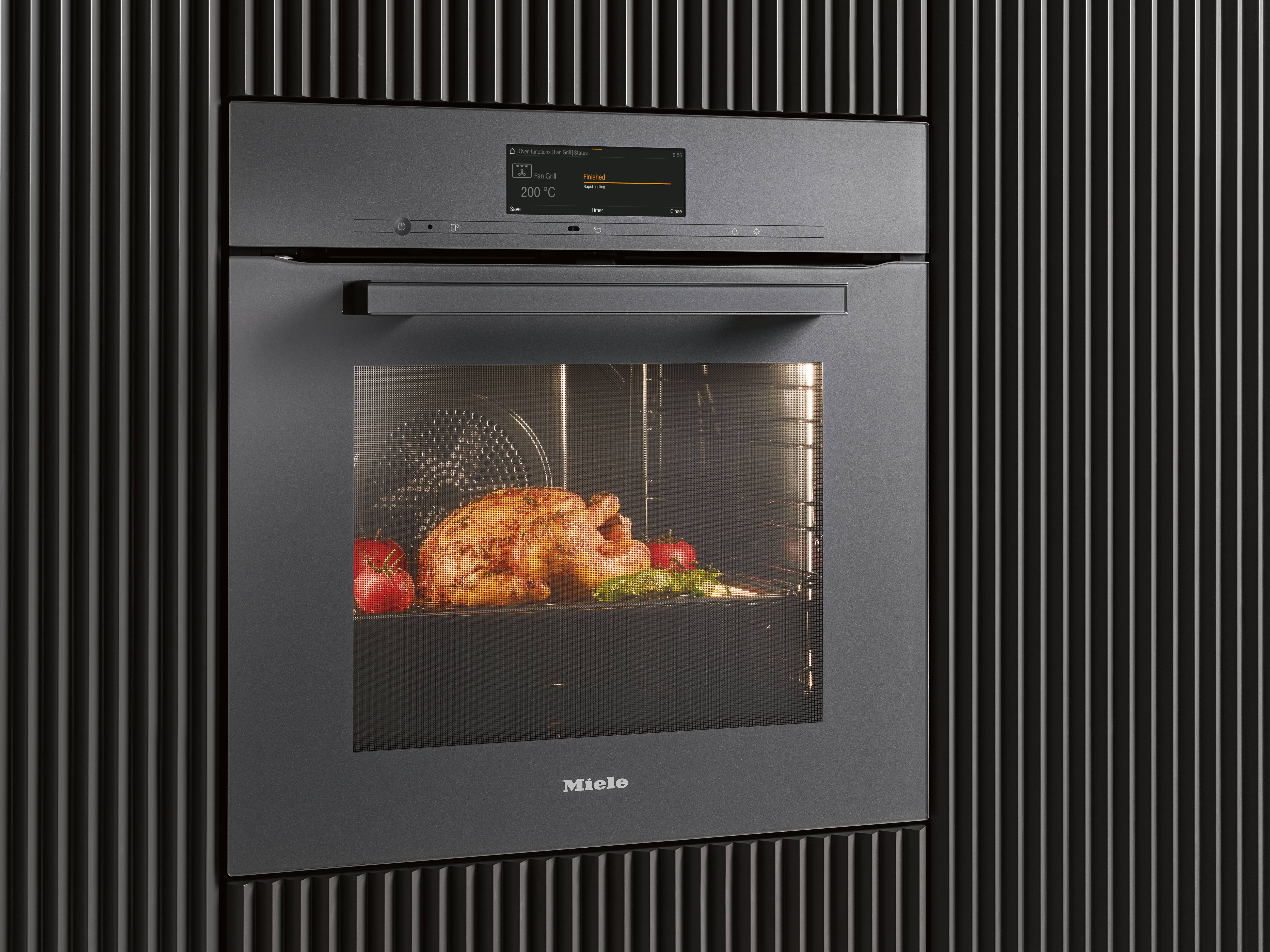 H 7464 BP VitroLine Obsidian Black Pyrolytic Oven | Ovens | Miele ...