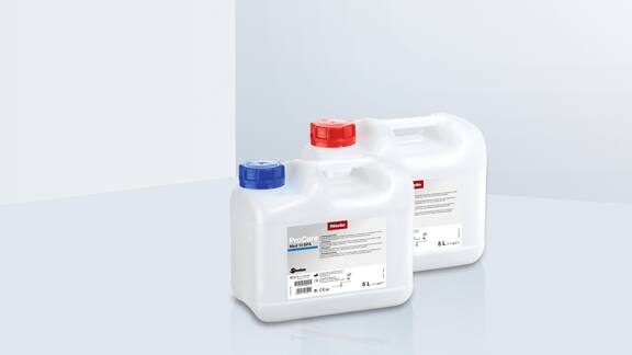 Gama de productos químicos de procesos para dispositivos médicos de Miele Professional.