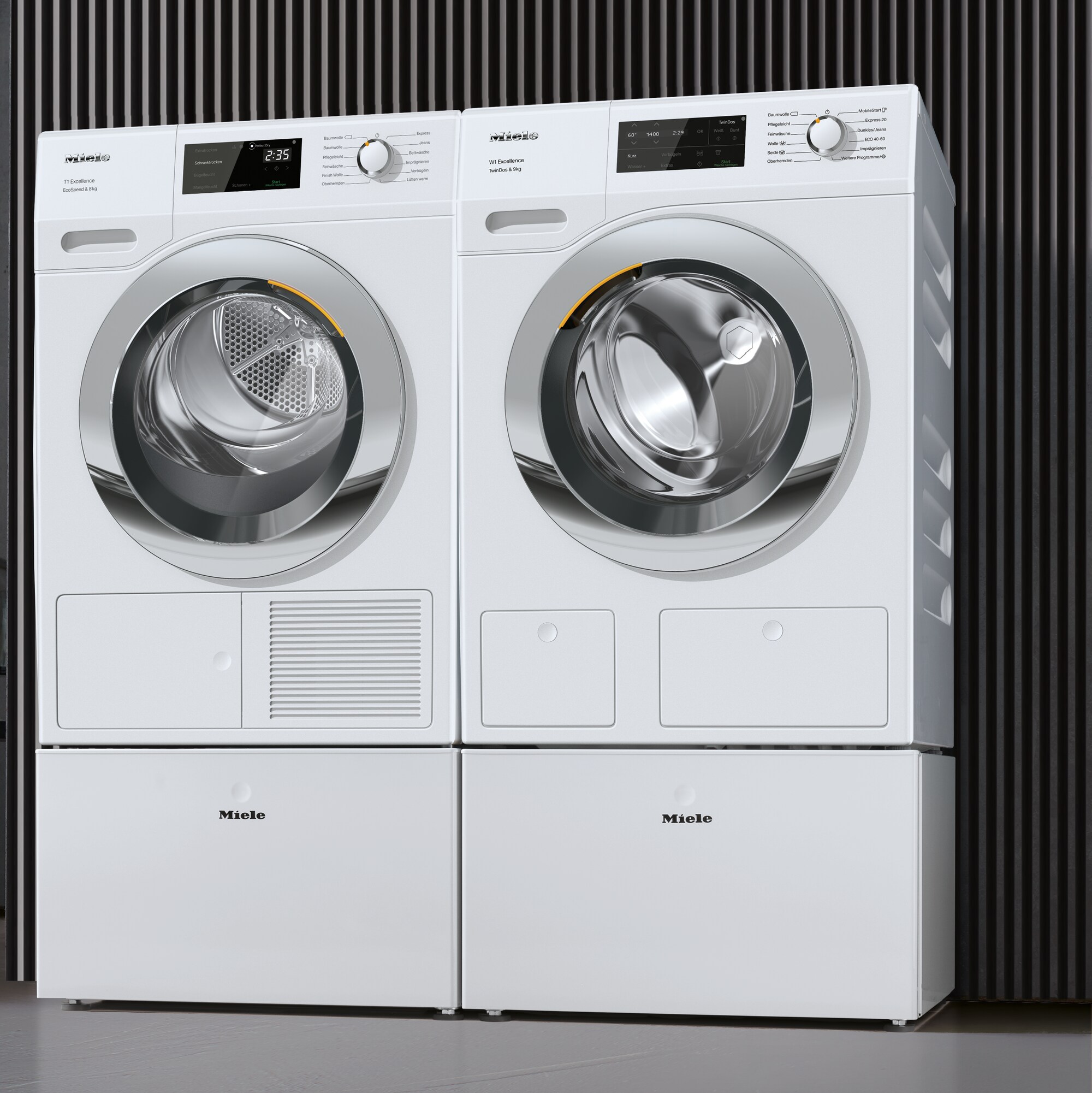 The Miele W1 washing machines and T1 tumble dryers