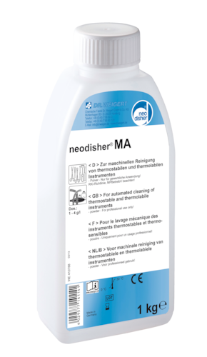 Neodisher MA Mildt, alkalisk rengøringsmiddel til specialvaskemaskiner, 12x1 kg produktfoto Front View L