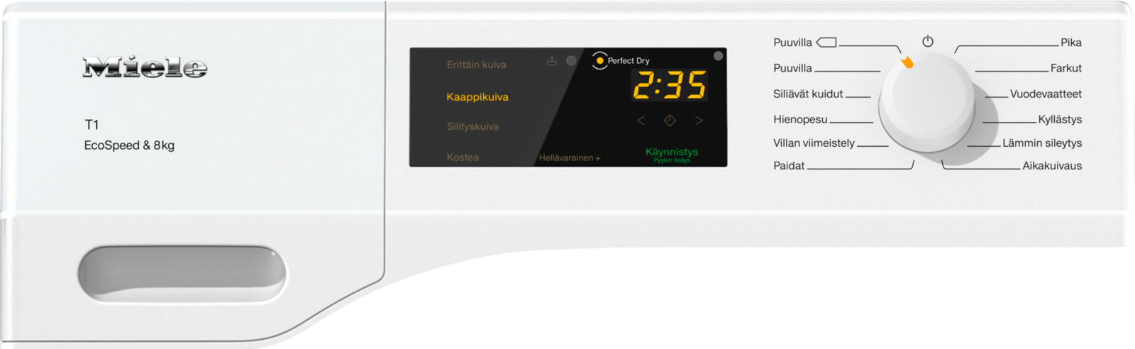Kuivausrummut - TCD450WP EcoSpeed&8kg lootusvalkoinen - 2