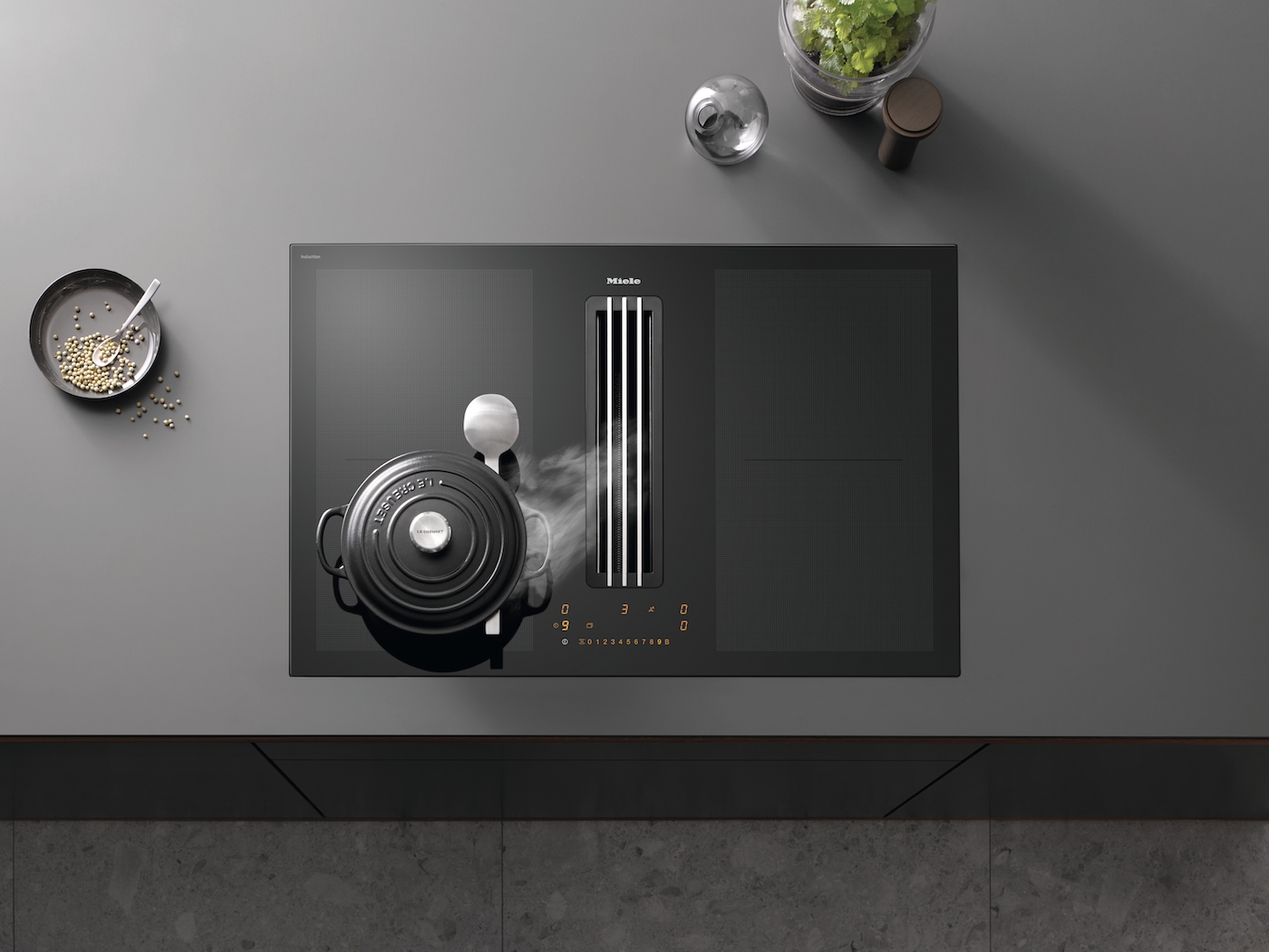 KMDA 7476 FL Induction hob with integrated vapour extraction  product photo Laydowns Detail View ZOOM