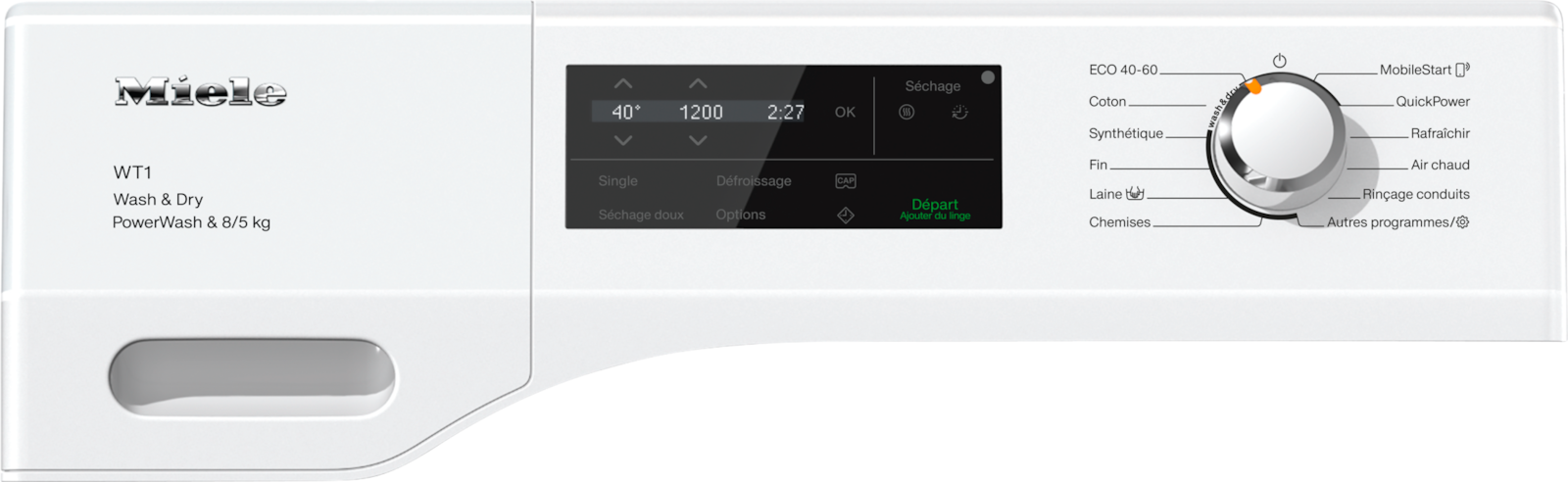Lave-linge - WTI370 WPM PWash 8/5kg Blanc lotus - 2
