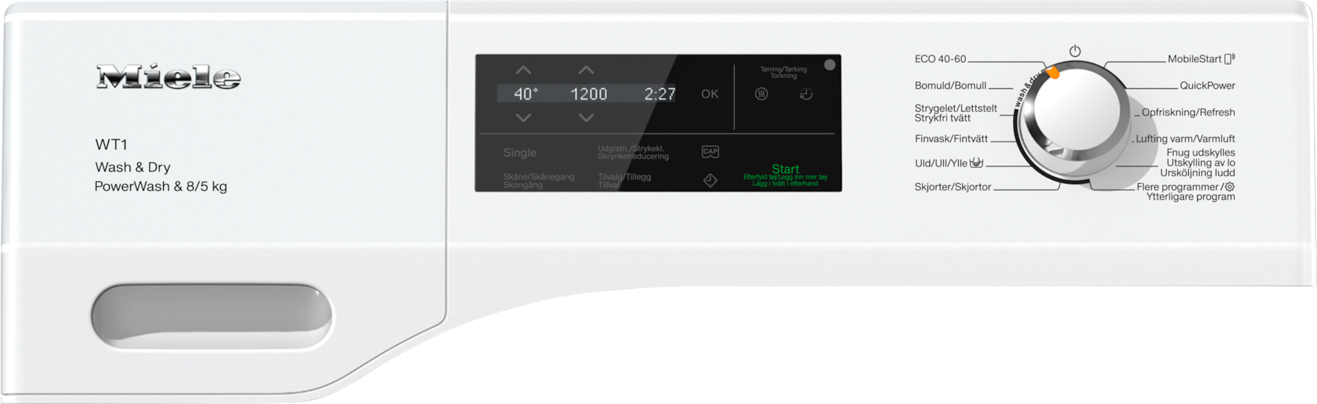 Tvättmaskiner - WTI370 WPM PWash 8/5kg Lotusvit - 2