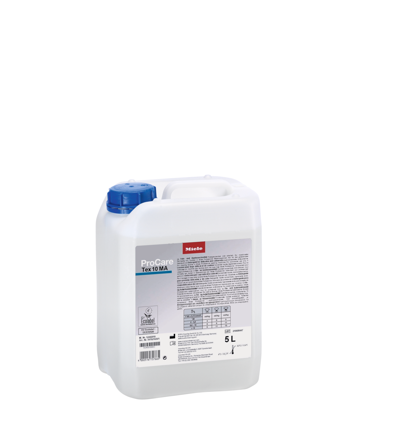 ProCare Tex 10 MA – 5l Detergente p/roupas delicadas e de cor, conc. líquido, lig. alcalino, 5 l  fotografia do produto Front View ZOOM