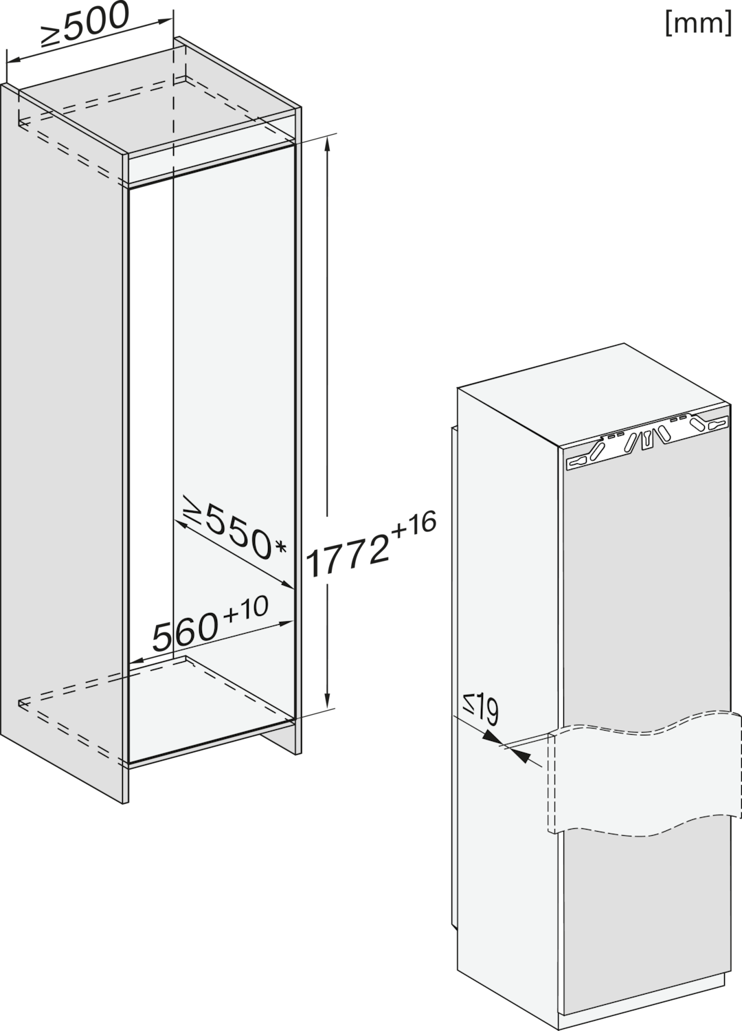 Iebūvējams ledusskapis ar saldētavu, PerfectFresh Pro un DynaCool funkcijām (K 7744 E) product photo View31 ZOOM