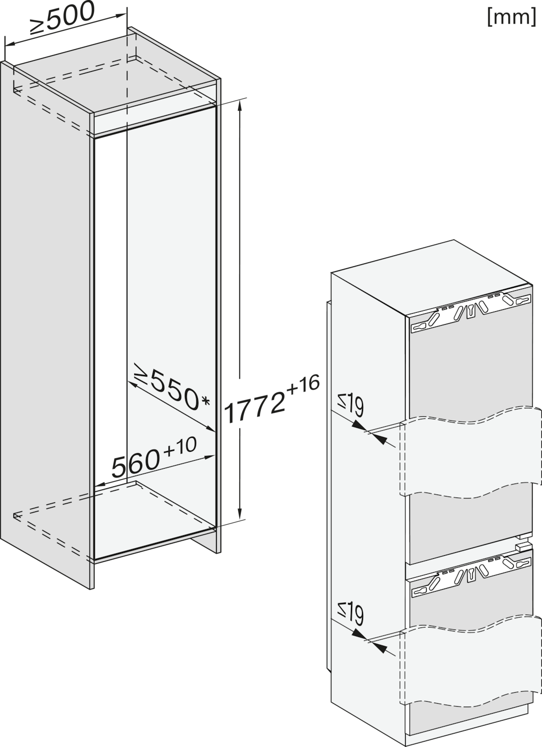 Iebūvējams ledusskapis ar saldētavu, NoFrost un DailyFresh funkcijām (KFN 7734 D) product photo View3 ZOOM
