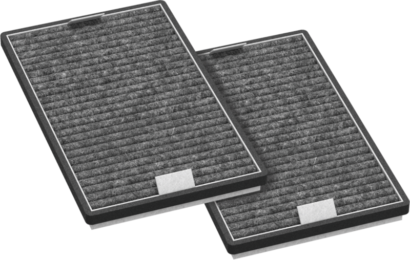 Odour filter with active charcoal
