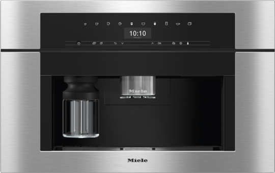Miele 24 Inch CVA6805 Whole Bean Built-In Plumbed Coffee Machine,M Touch  Controls,Dual Dispensing Spouts,10 User Profiles,Automatic Rinse/Cleaning