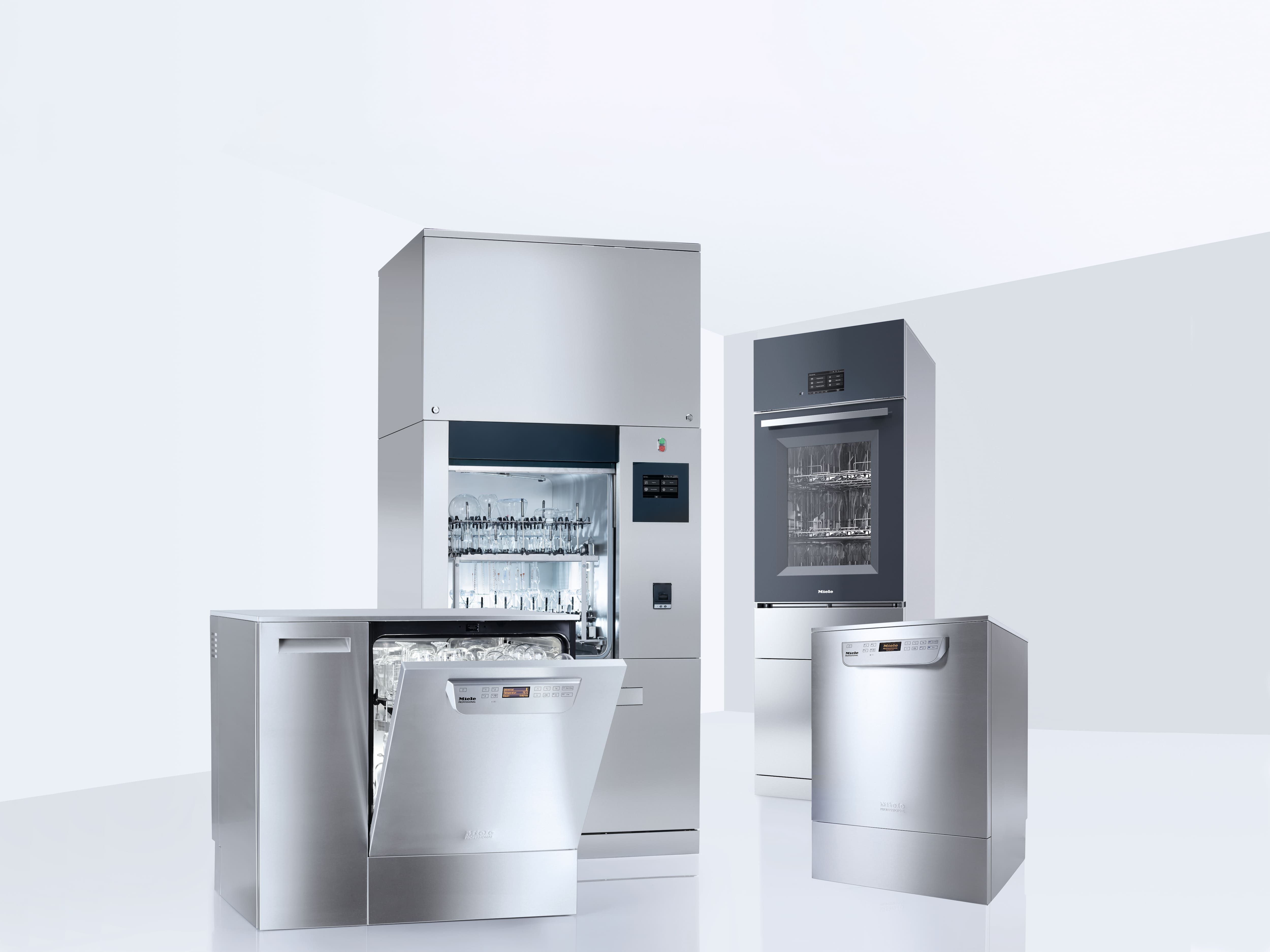 Range of Miele Professional laboratory glasswashers.
