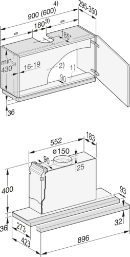 DAS 4920 Matte Black rangehood product photo Missing translation L