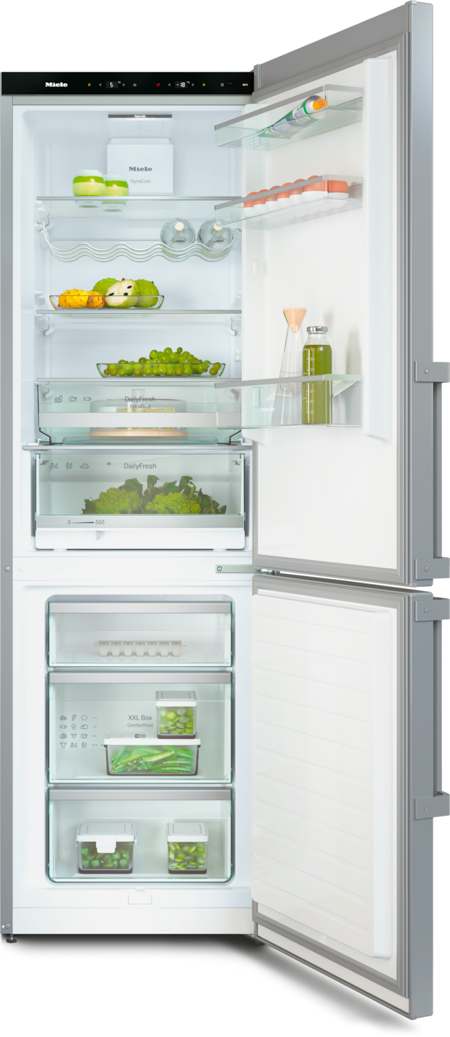 Sudraba ledusskapis ar saldētavu un DailyFresh funkciju, 1.86m augstums (KF 4472 CD) product photo Front View4 ZOOM
