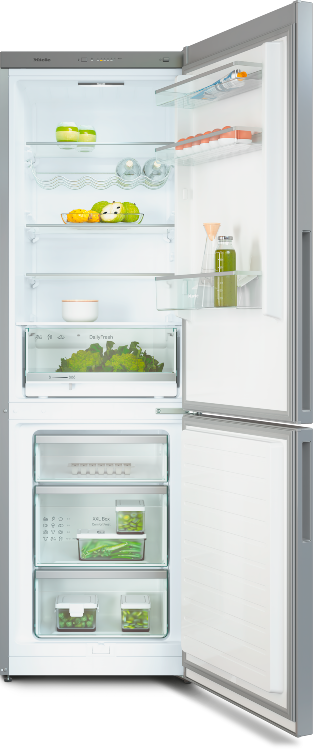 Sudraba ledusskapis ar saldētavu un DailyFresh funkciju, 1.86m augstums (KD 4172 E) product photo Front View2 ZOOM