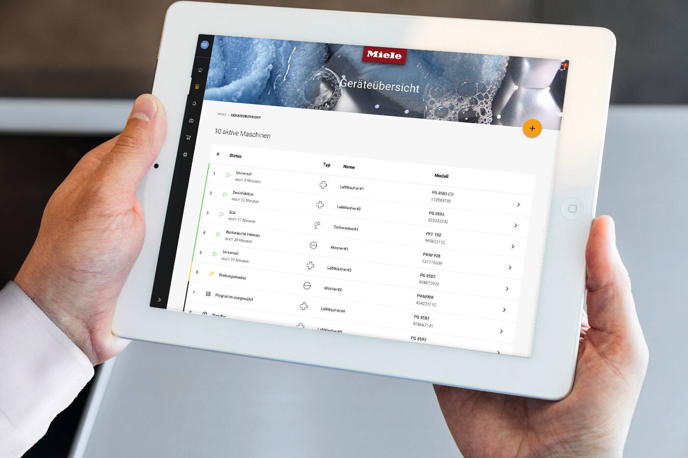 Blick auf das Display eines Tablets