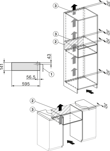 EVS 7010 Handleless built-in vacuum sealing drawer, 14&nbsp;cm high product photo Missing translation L